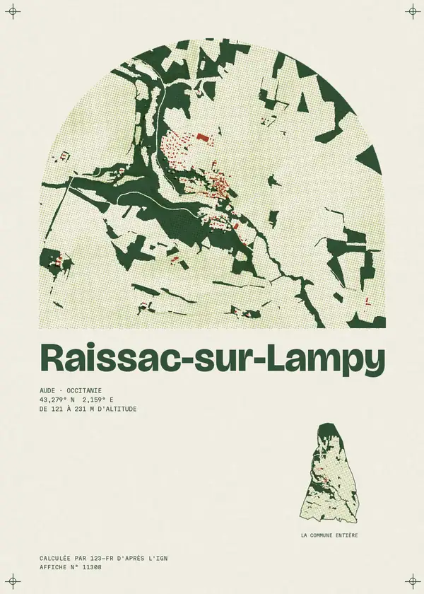 Affiche de Raissac-sur-Lampy, calculée par 123-fr d'après l'IGN