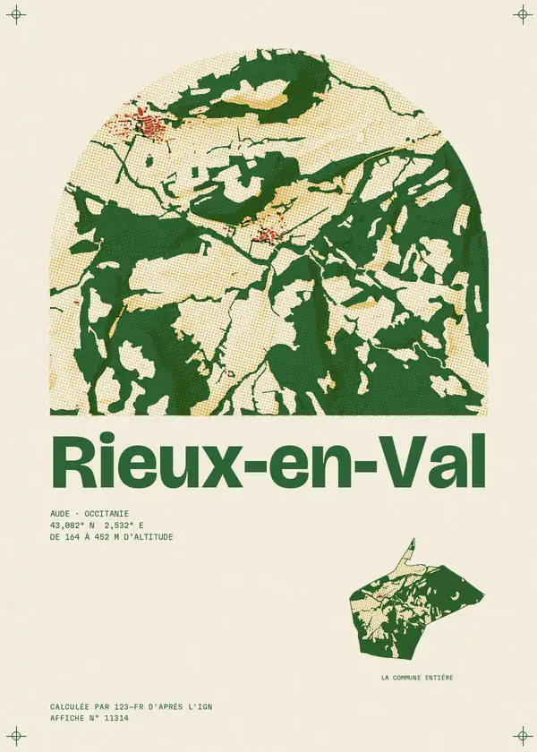 Affiche de Rieux-en-Val, calculée par 123-fr d'après l'IGN