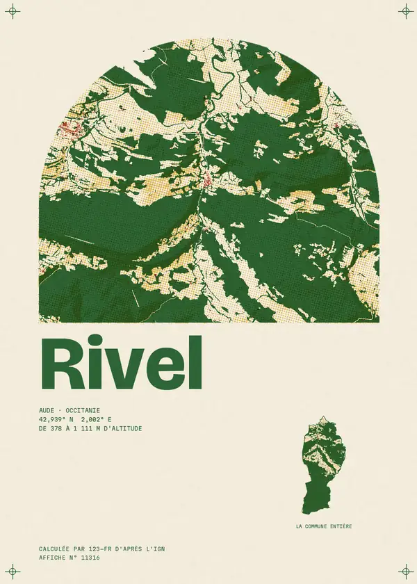 Affiche de Rivel, calculée par 123-fr d'après l'IGN