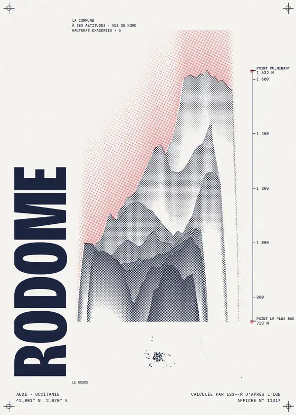 Affiche de Rodome, calculée par 123-fr d'après l'IGN
