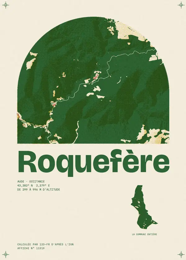 Affiche de Roquefère, calculée par 123-fr d'après l'IGN
