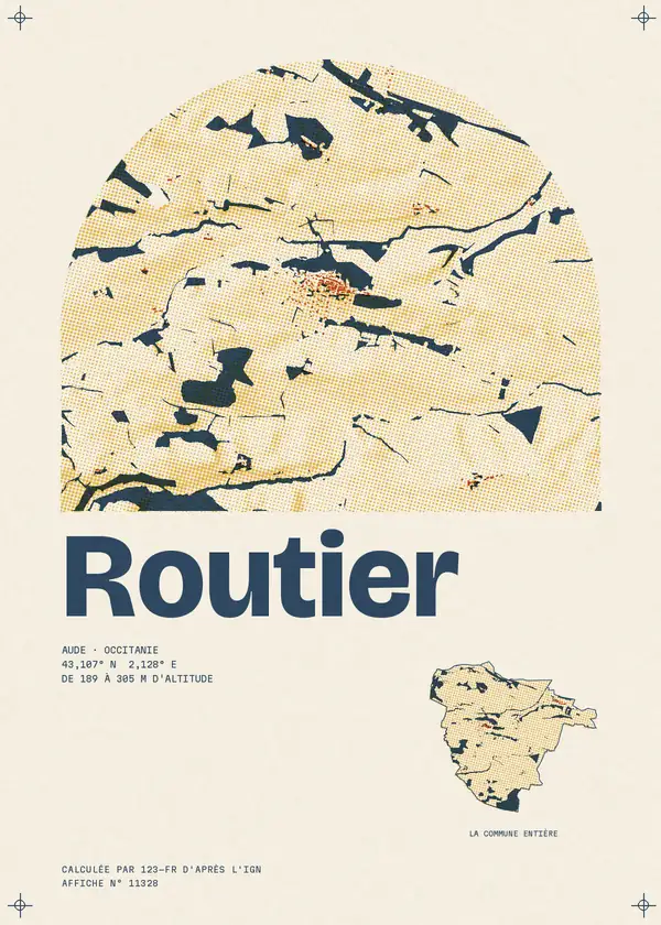 Affiche de Routier, calculée par 123-fr d'après l'IGN