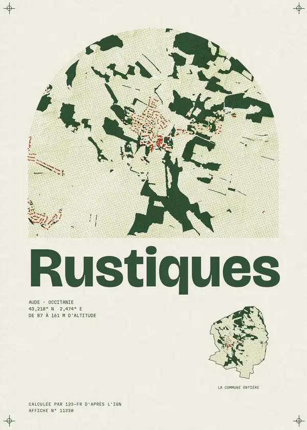 Affiche de Rustiques, calculée par 123-fr d'après l'IGN