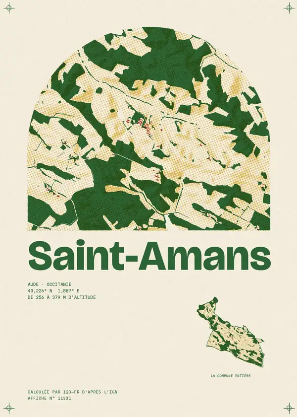 Affiche de Saint-Amans, calculée par 123-fr d'après l'IGN