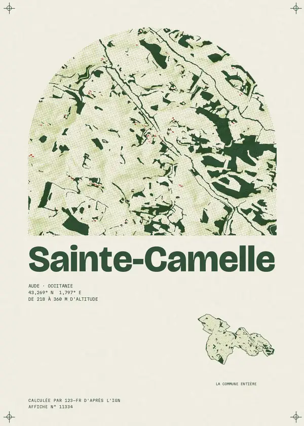 Affiche de Sainte-Camelle, calculée par 123-fr d'après l'IGN