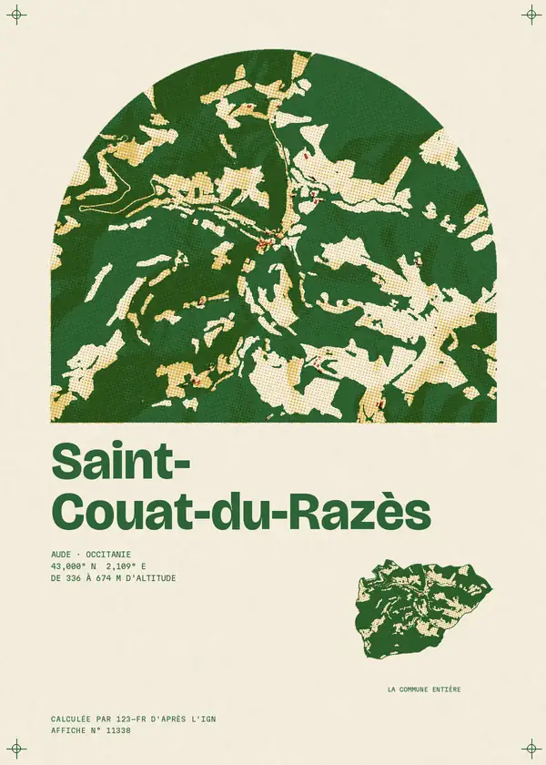 Affiche de Saint-Couat-du-Razès, calculée par 123-fr d'après l'IGN
