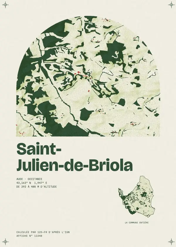 Affiche de Saint-Julien-de-Briola, calculée par 123-fr d'après l'IGN