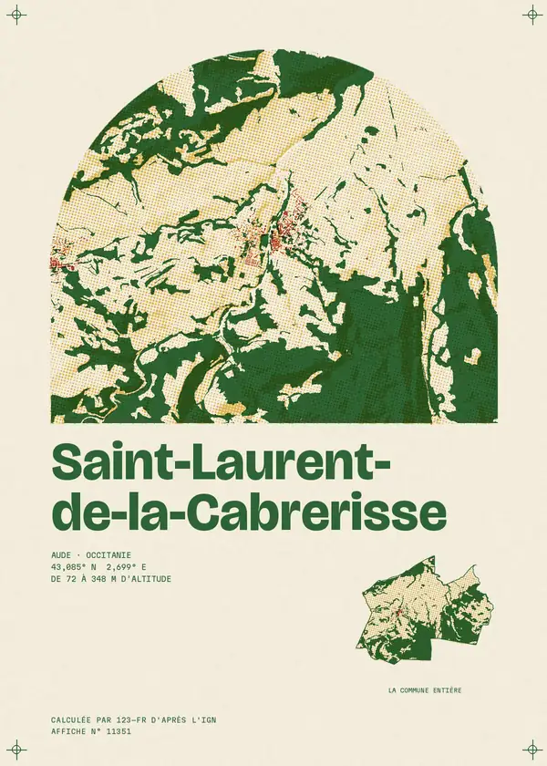 Affiche de Saint-Laurent-de-la-Cabrerisse, calculée par 123-fr d'après l'IGN