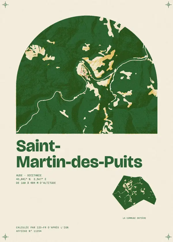 Affiche de Saint-Martin-des-Puits, calculée par 123-fr d'après l'IGN