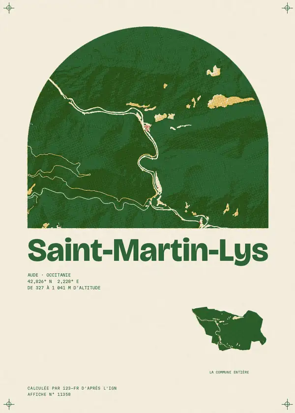 Affiche de Saint-Martin-Lys, calculée par 123-fr d'après l'IGN