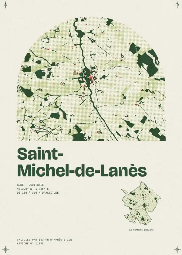 Affiche de Saint-Michel-de-Lanès, calculée par 123-fr d'après l'IGN