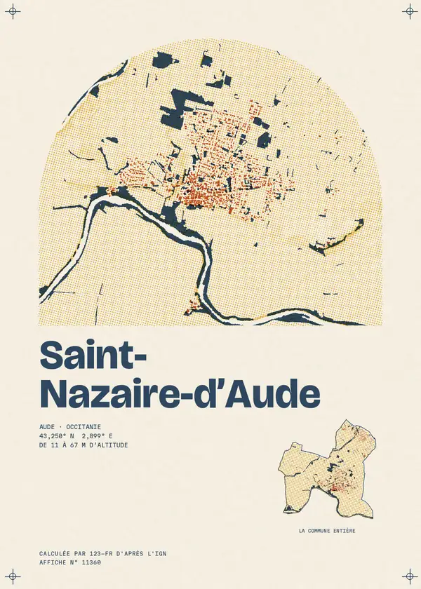Affiche de Saint-Nazaire-d'Aude, calculée par 123-fr d'après l'IGN