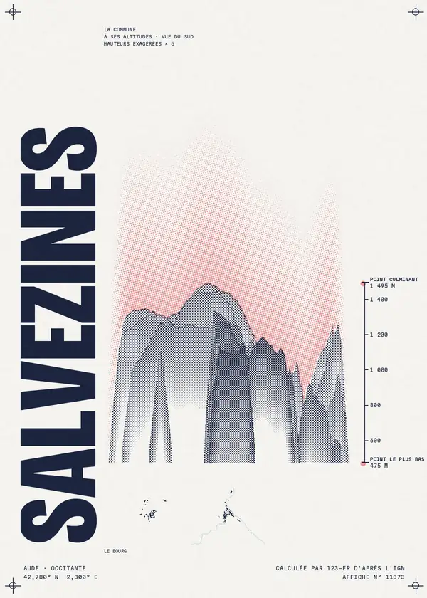 Affiche de Salvezines, calculée par 123-fr d'après l'IGN