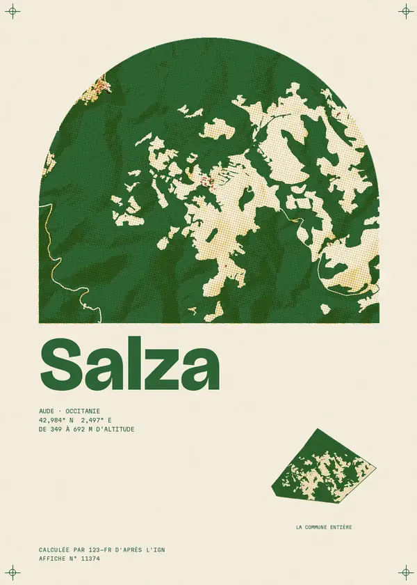 Affiche de Salza, calculée par 123-fr d'après l'IGN