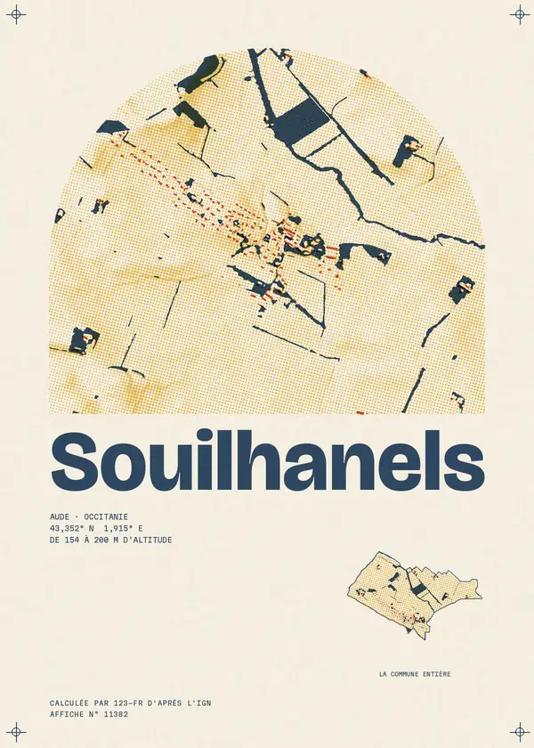 Affiche de Souilhanels, calculée par 123-fr d'après l'IGN