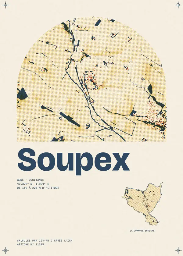 Affiche de Soupex, calculée par 123-fr d'après l'IGN