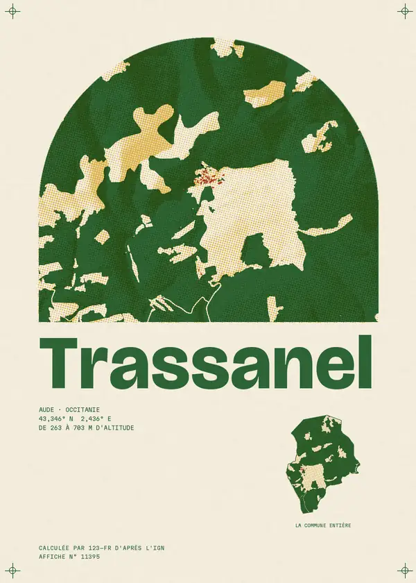 Affiche de Trassanel, calculée par 123-fr d'après l'IGN