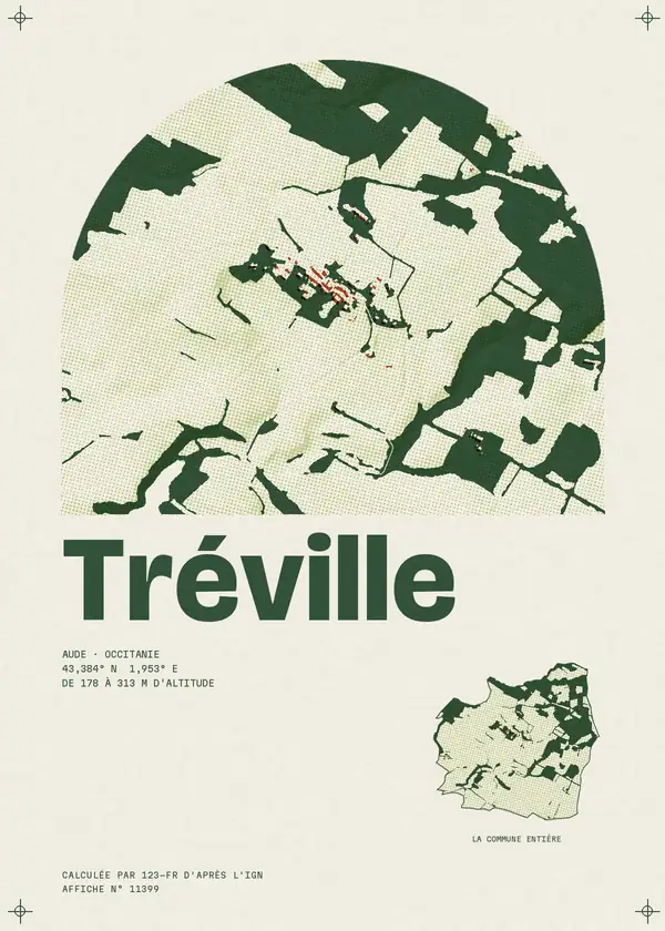 Affiche de Tréville, calculée par 123-fr d'après l'IGN