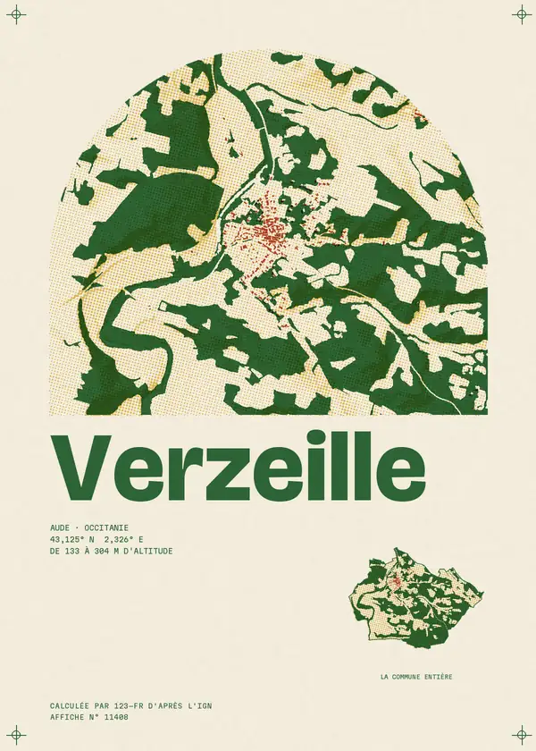 Affiche de Verzeille, calculée par 123-fr d'après l'IGN