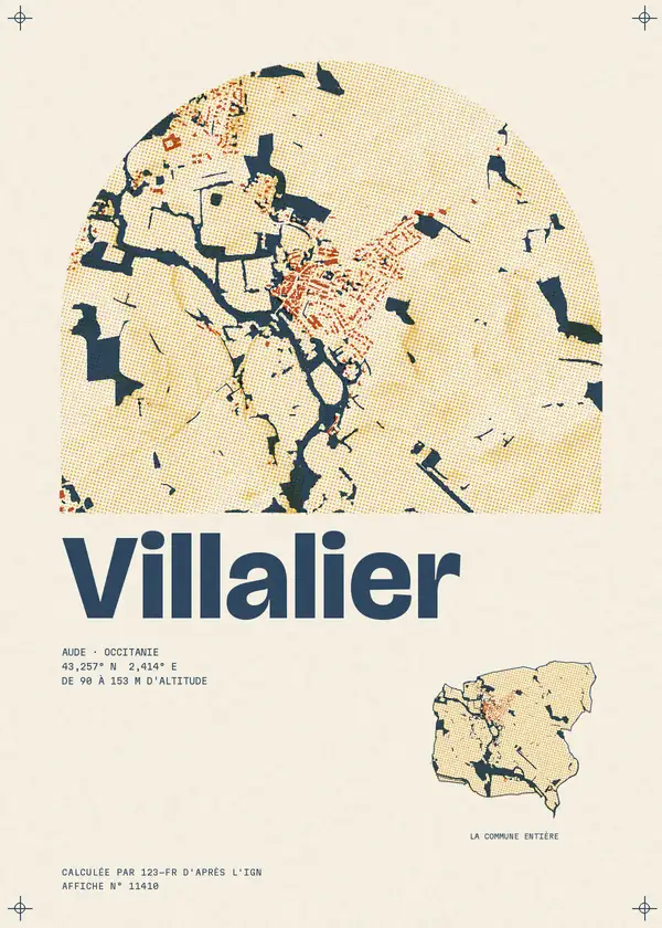 Affiche de Villalier, calculée par 123-fr d'après l'IGN