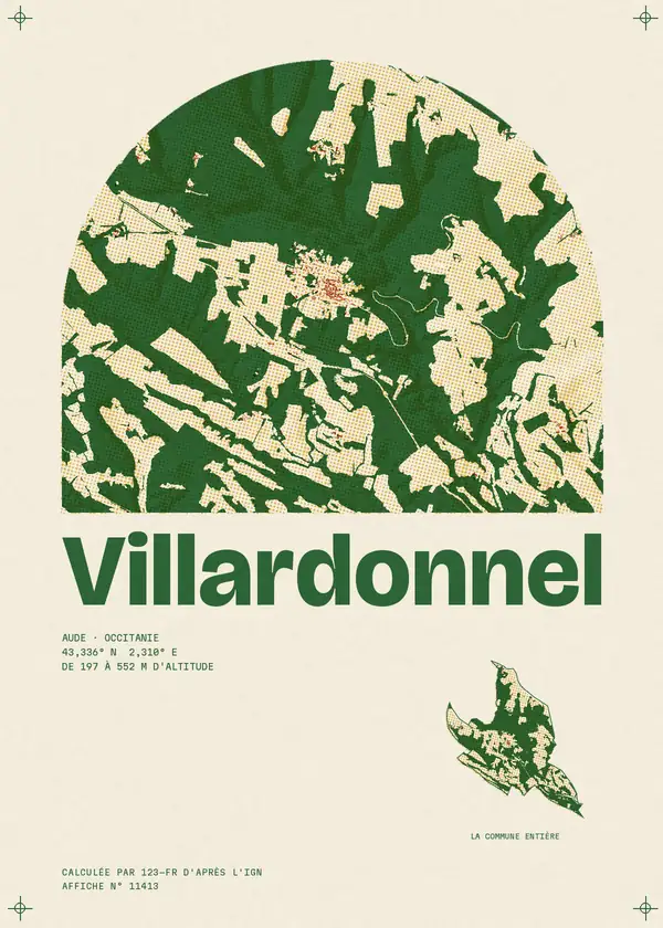 Affiche de Villardonnel, calculée par 123-fr d'après l'IGN
