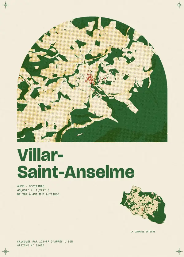 Affiche de Villar-Saint-Anselme, calculée par 123-fr d'après l'IGN