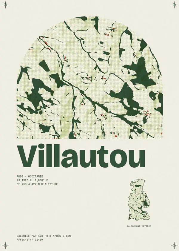 Affiche de Villautou, calculée par 123-fr d'après l'IGN
