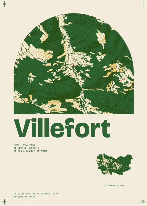 Affiche de Villefort, calculée par 123-fr d'après l'IGN