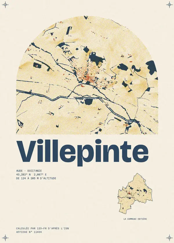 Affiche de Villepinte, calculée par 123-fr d'après l'IGN