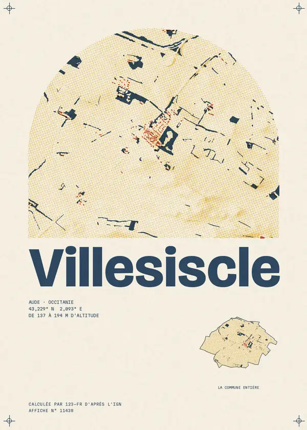 Affiche de Villesiscle, calculée par 123-fr d'après l'IGN