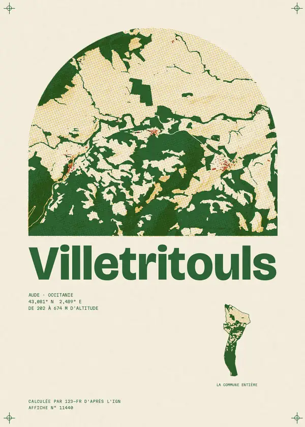 Affiche de Villetritouls, calculée par 123-fr d'après l'IGN