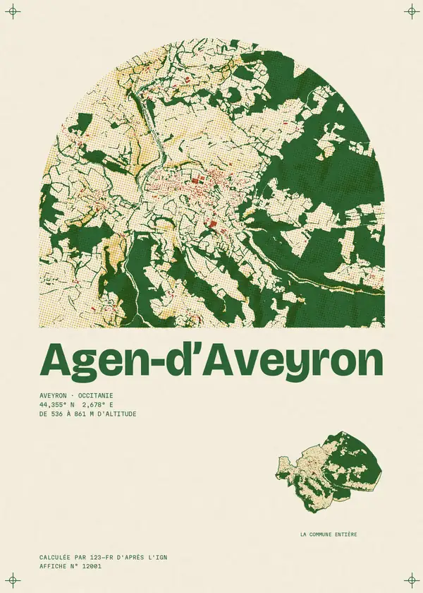 Affiche de Agen-d'Aveyron, calculée par 123-fr d'après l'IGN