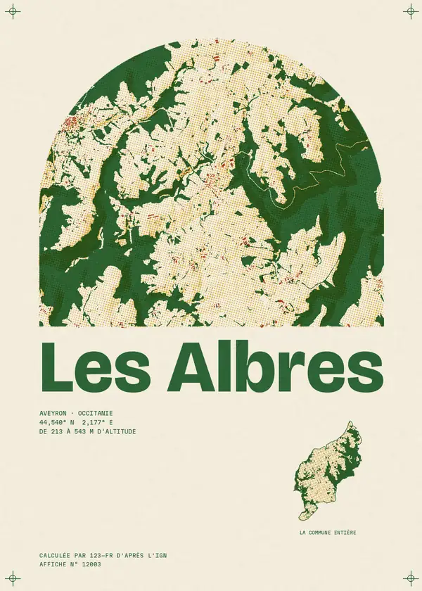 Affiche de Les Albres, calculée par 123-fr d'après l'IGN