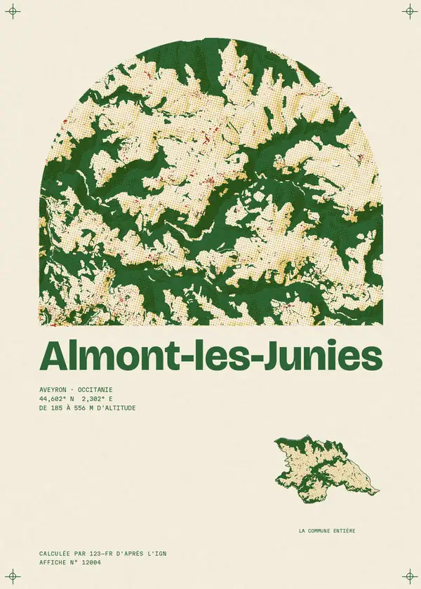 Affiche de Almont-les-Junies, calculée par 123-fr d'après l'IGN