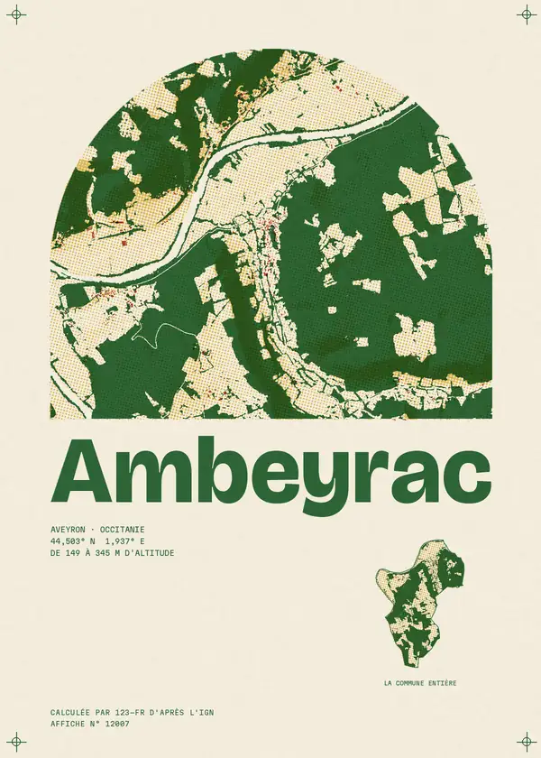 Affiche de Ambeyrac, calculée par 123-fr d'après l'IGN