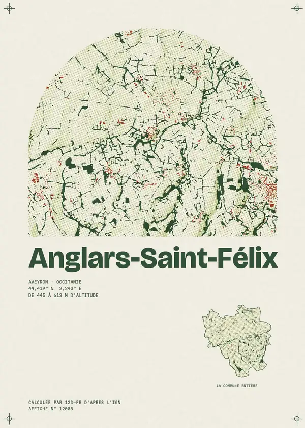 Affiche de Anglars-Saint-Félix, calculée par 123-fr d'après l'IGN
