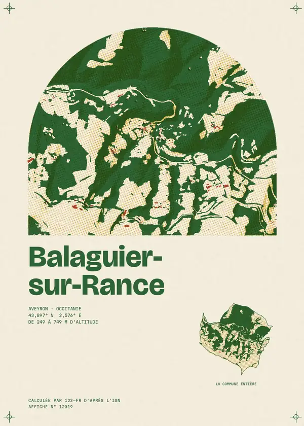 Affiche de Balaguier-sur-Rance, calculée par 123-fr d'après l'IGN