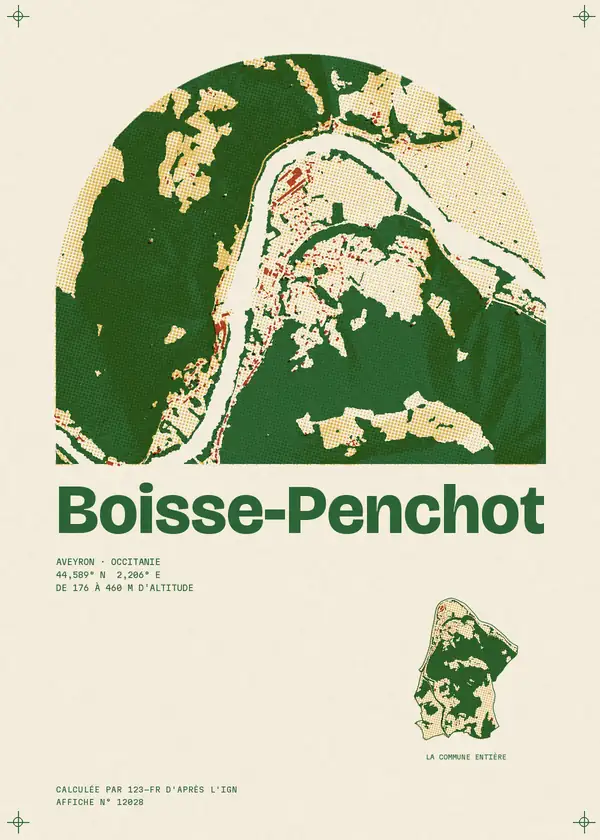 Affiche de Boisse-Penchot, calculée par 123-fr d'après l'IGN