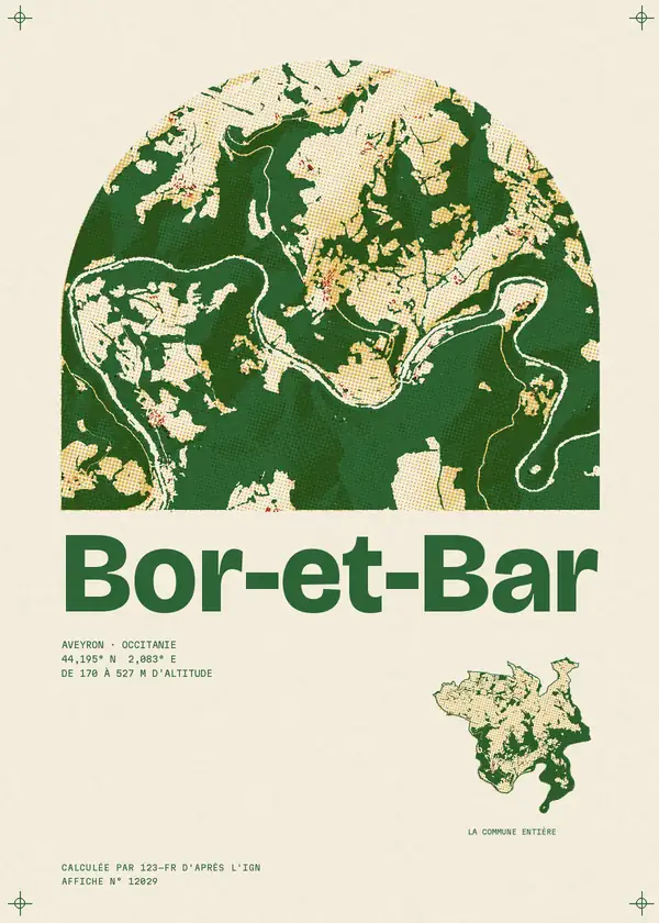 Affiche de Bor-et-Bar, calculée par 123-fr d'après l'IGN