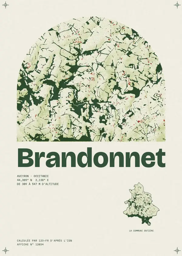 Affiche de Brandonnet, calculée par 123-fr d'après l'IGN