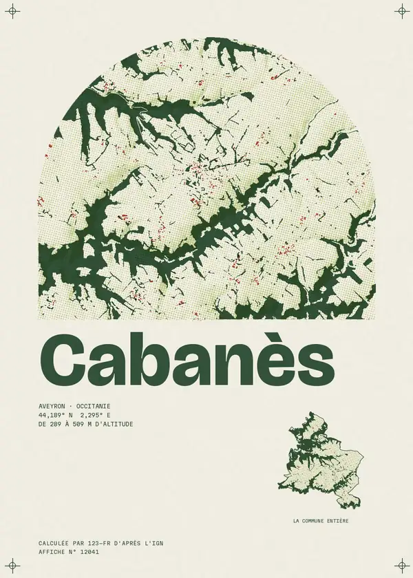 Affiche de Cabanès, calculée par 123-fr d'après l'IGN
