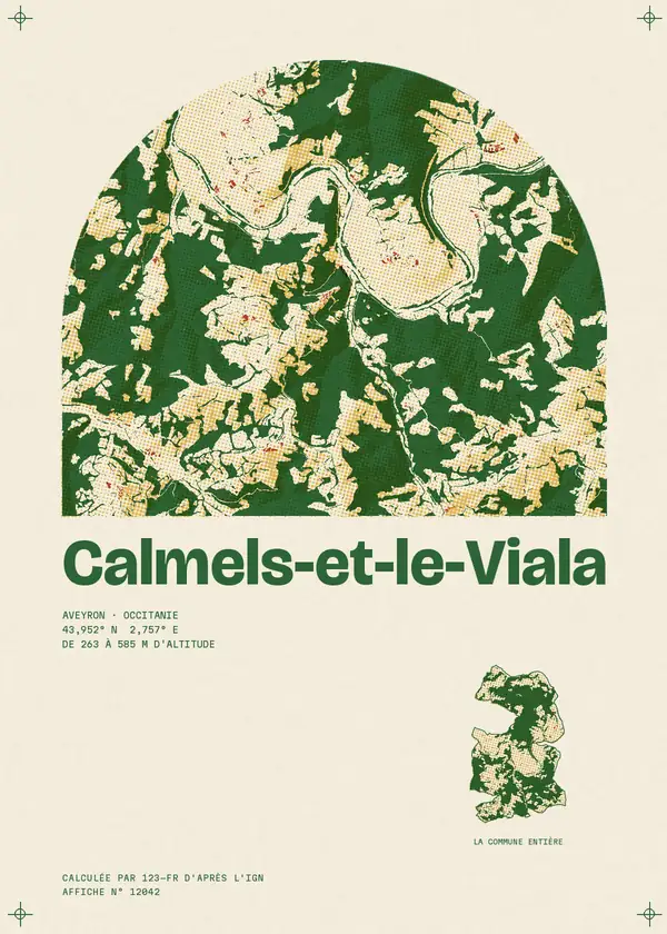 Affiche de Calmels-et-le-Viala, calculée par 123-fr d'après l'IGN