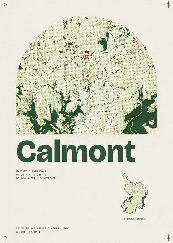 Affiche de Calmont, calculée par 123-fr d'après l'IGN