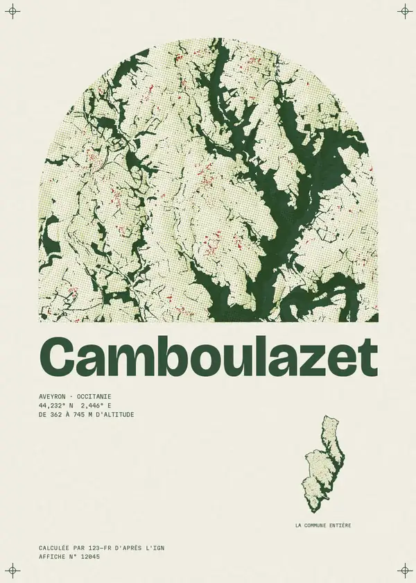 Affiche de Camboulazet, calculée par 123-fr d'après l'IGN