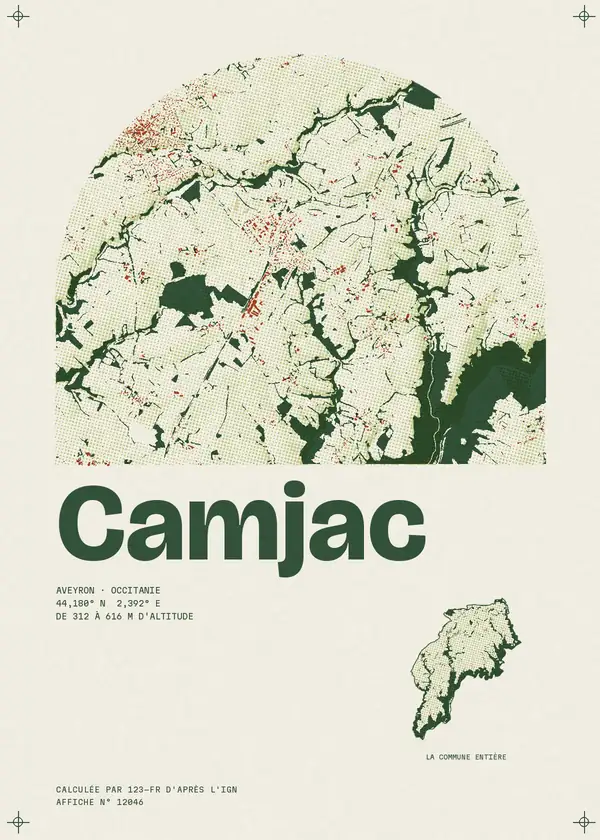 Affiche de Camjac, calculée par 123-fr d'après l'IGN