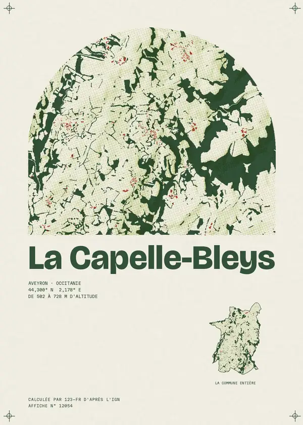 Affiche de La Capelle-Bleys, calculée par 123-fr d'après l'IGN