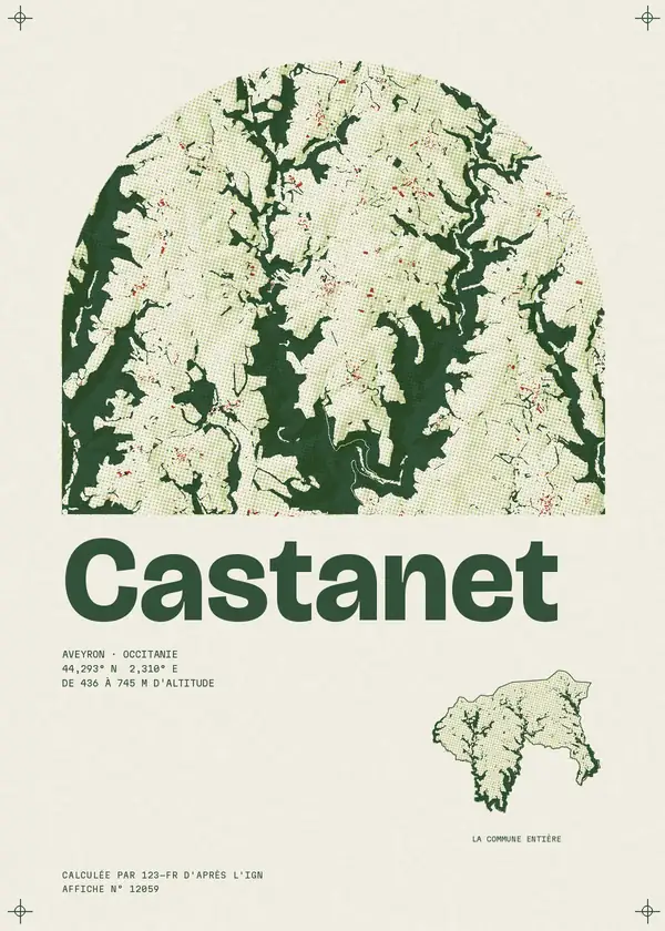 Affiche de Castanet, calculée par 123-fr d'après l'IGN