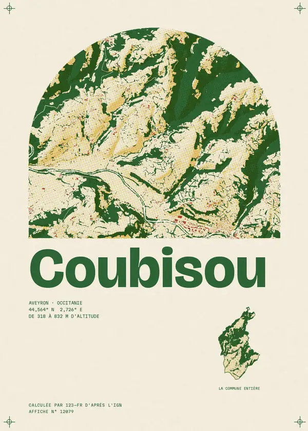 Affiche de Coubisou, calculée par 123-fr d'après l'IGN