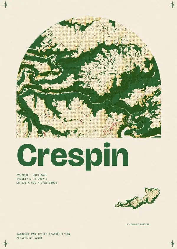 Affiche de Crespin, calculée par 123-fr d'après l'IGN