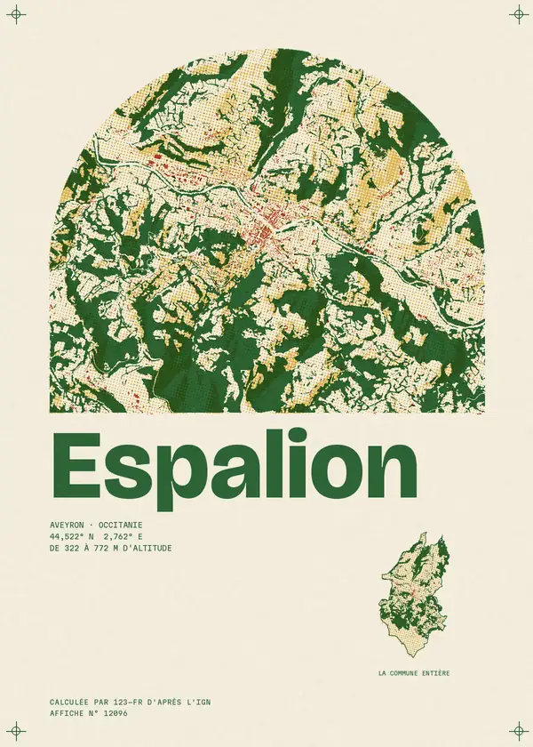Affiche de Espalion, calculée par 123-fr d'après l'IGN